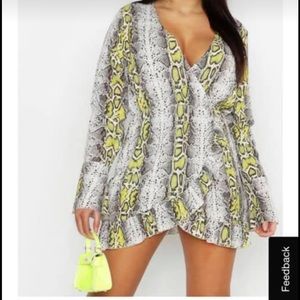 Snake skin wrap dress
